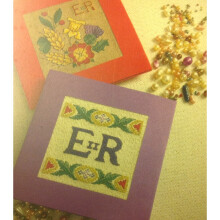 Queen's Jubilee Celebration Cross Stitch Cards Kit - DMC - 14 Count - 4" x 4"