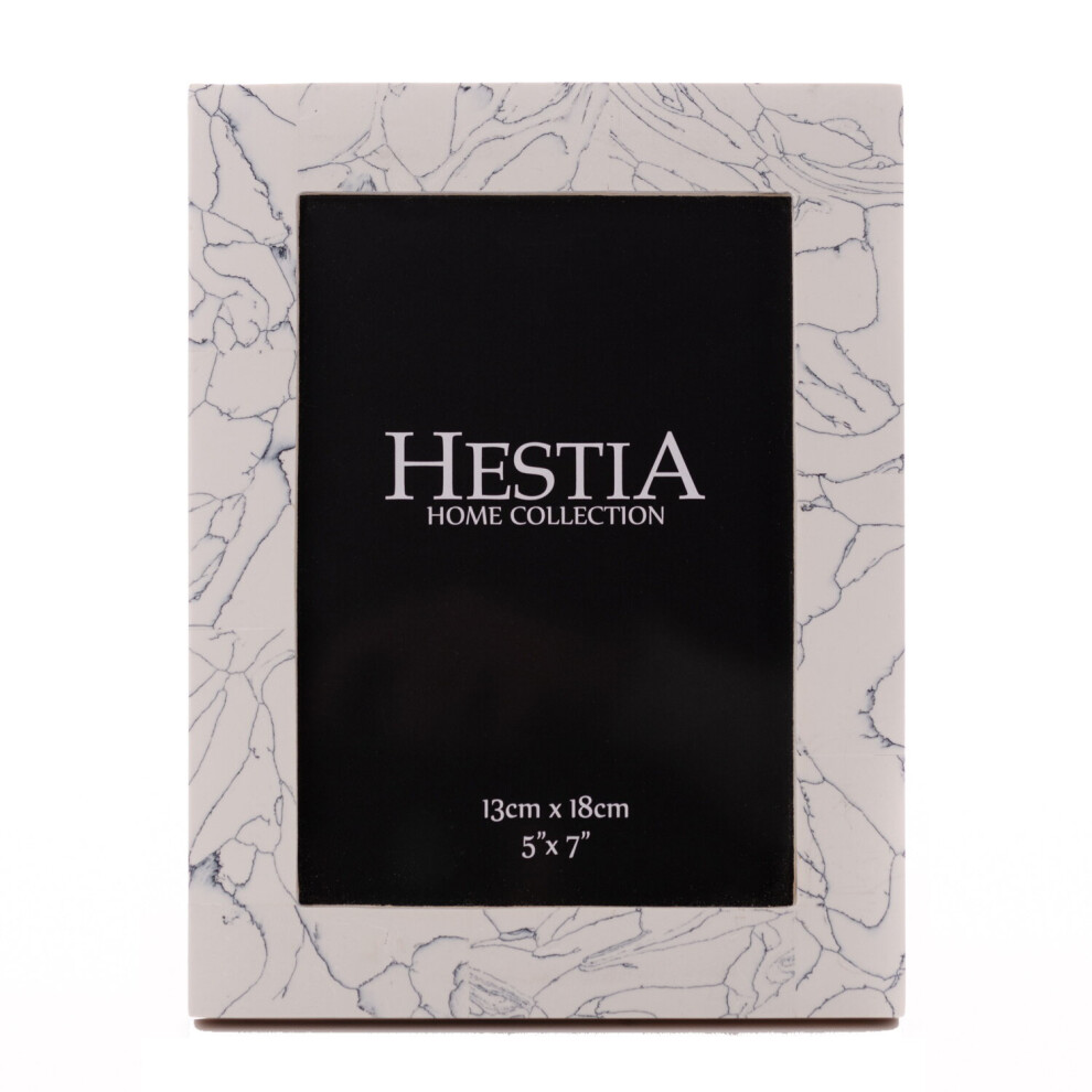Widdop Hestia Black & White Stone Finish Home Decor Photo Frame 5"x 7
