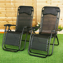 2X Gravity Chair Sun Lounger Ooutdoor Garden Folding