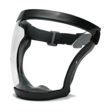 (Black) Anti-fog Full Face Shield Super Protective Head Cover Transparent Safety Mask