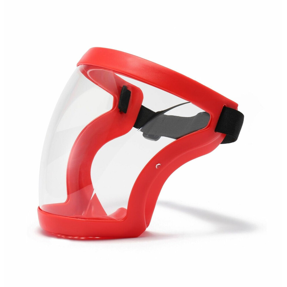 (Red) Anti-Fog Full Face Shield Super Protective Head Cover Transparent Safety Mask 079548157514