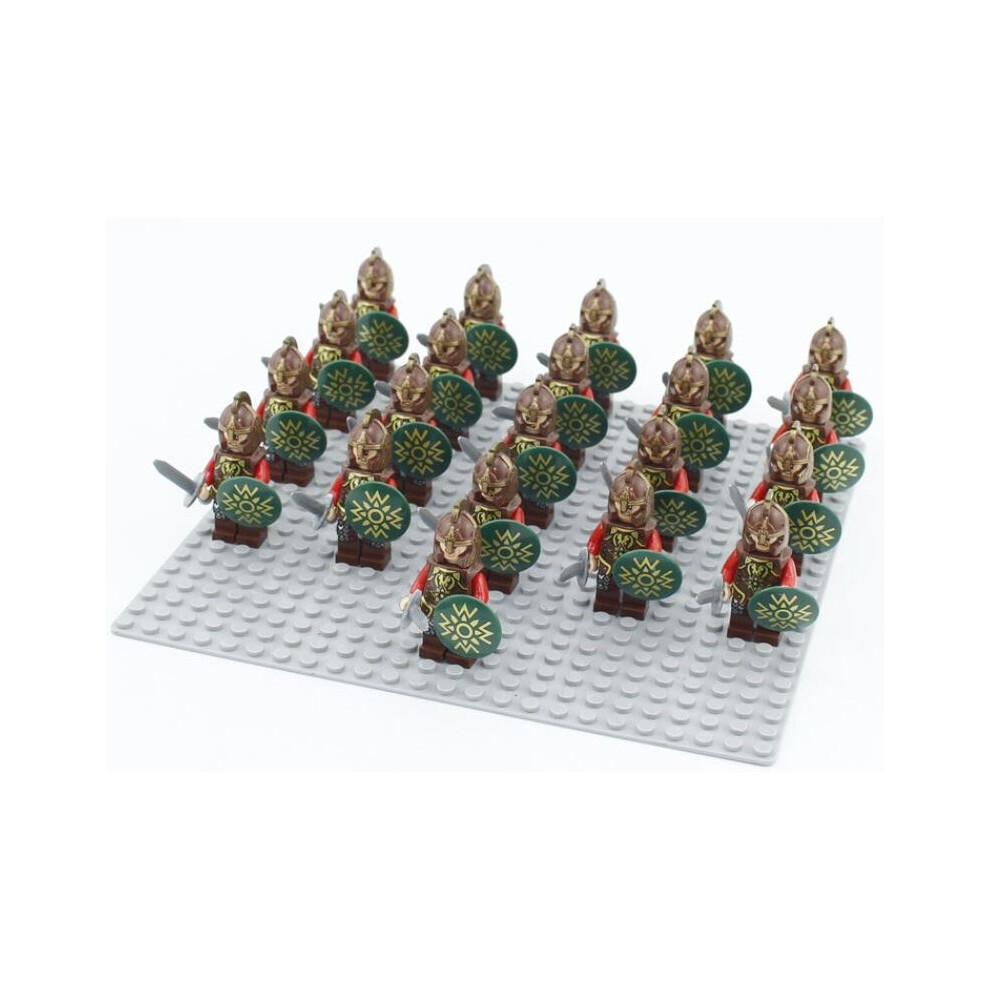 (Roman-green) 21Pcs Fit Lego Roman Warrior Roman Commander Cavalry Clone Troopers RexMinifigures Kids Toy 