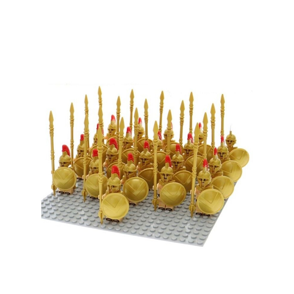 (Roman-gold B) 21Pcs Fit Lego Roman Warrior Roman Commander Cavalry Clone Troopers RexMinifigures Kids Toy 