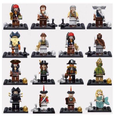 16PCS Pirates of the Caribbean Minifigures Toys Fit Lego Kids Toy