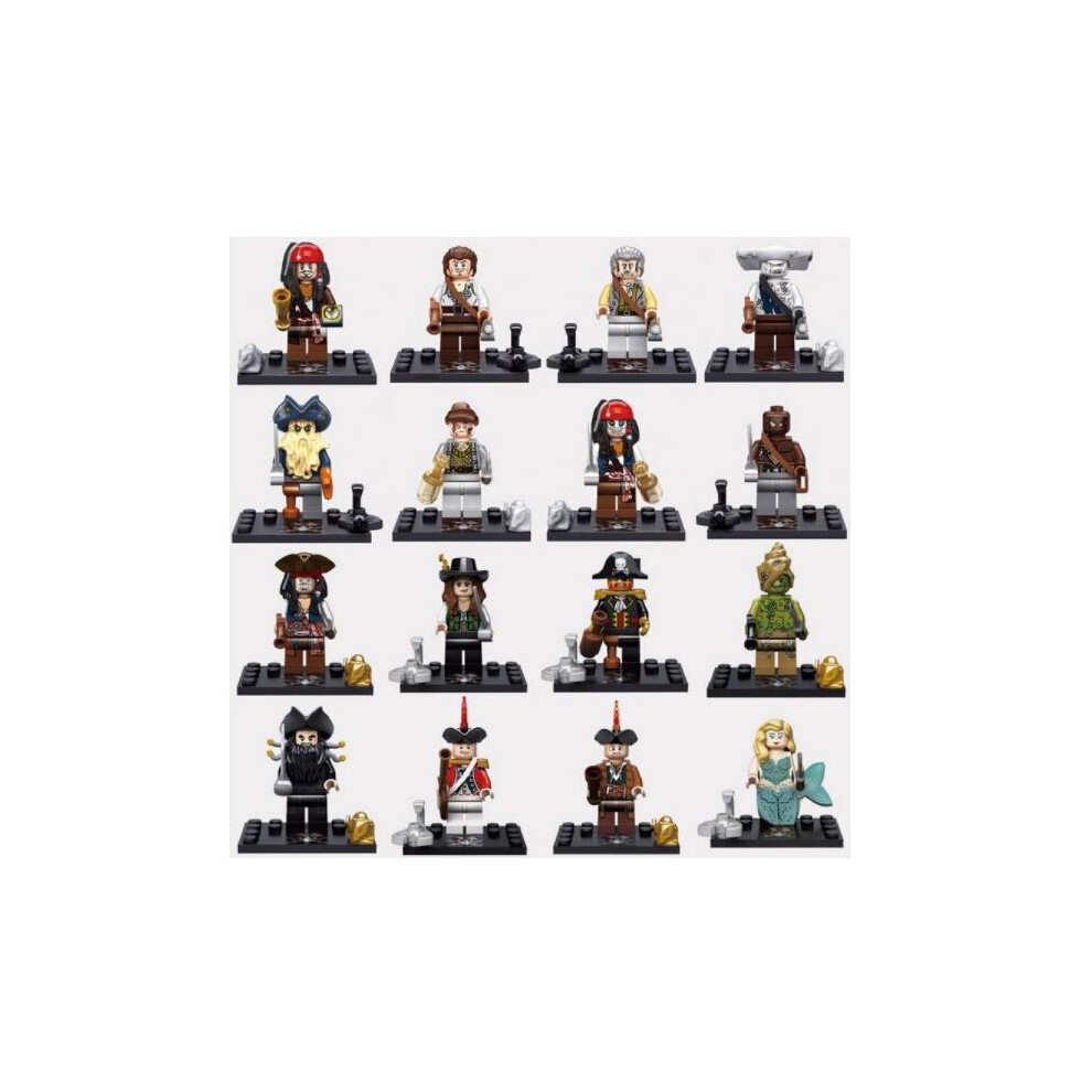 Zhike 16Pcs Pirates Of The Caribbean Minifigures Toys Fit Lego Kids Toy Best Gifts