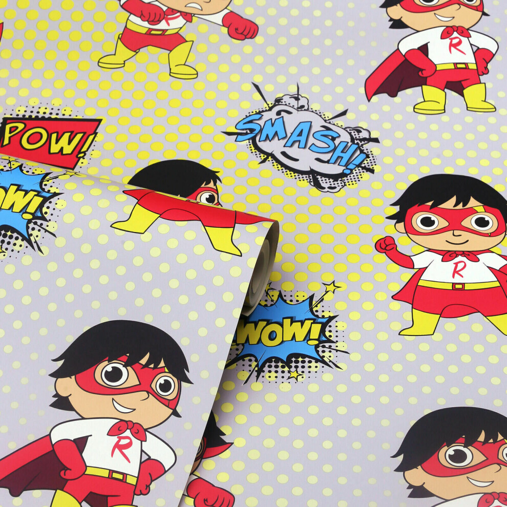Arthouse Superhero Cartoon Super Ryan's World Multi Colour Kids Wallpaper