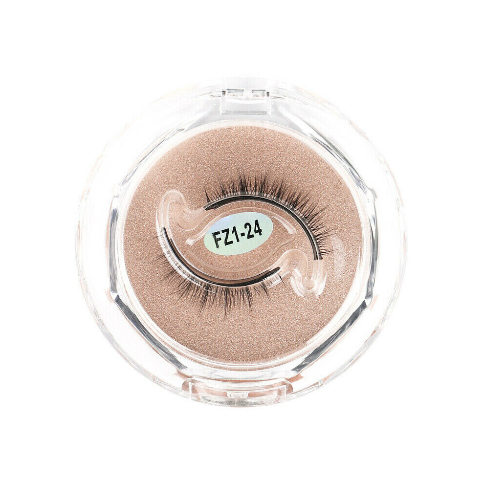 (FZ1-24) Reusable Self Adhesive 3D False Eyelashes Natural Long Thick Fake Eye Lashes Box