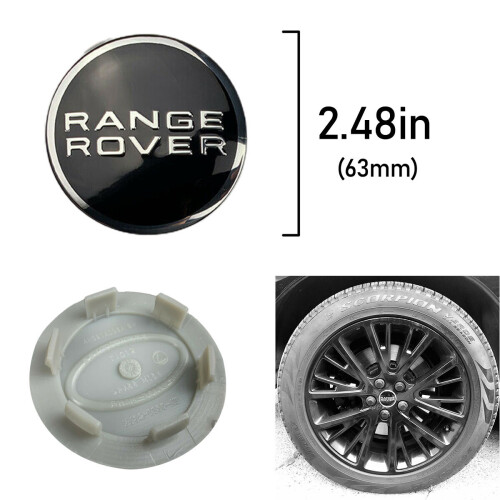 4Pcs Range Rover Black Chrome 63Mm Wheel Centre Caps Sport Freelander 1
