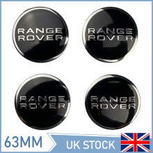 4Pcs Range Rover Black Chrome 63Mm Wheel Centre Caps Sport Freelander