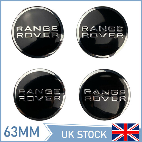 4Pcs Range Rover Black Chrome 63Mm Wheel Centre Caps Sport Freelander