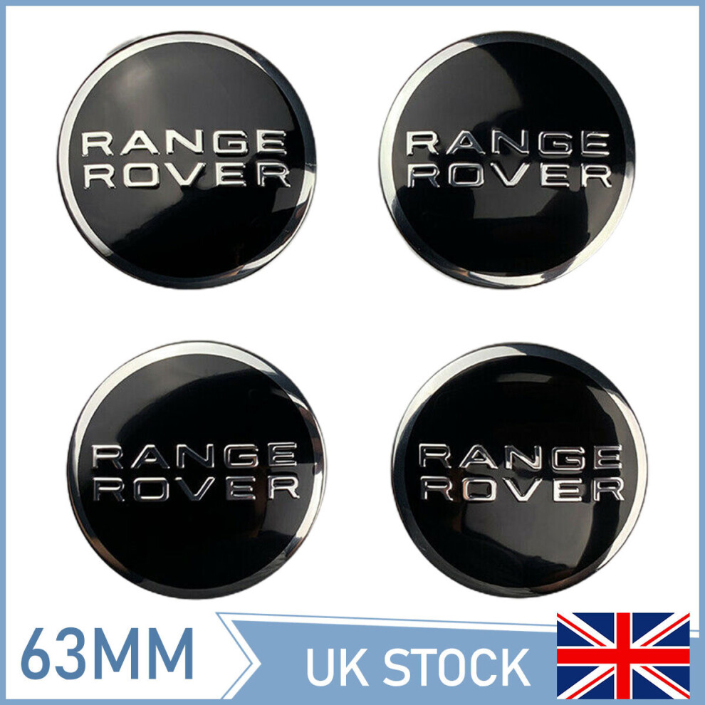 4Pcs Range Rover Black Chrome 63Mm Wheel Centre Caps Sport Freelander