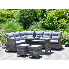 Florida Aluminium Rattan Garden Furniture - Corner Dining Set