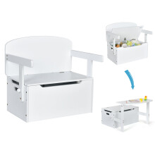 Kids Convertible Activity Bench Table 3-in-1 Desk and Chair Set Toy Box
