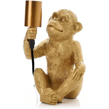 Hestia Modern Gold Table Desk Lamp Animal Monkey Holding Light Bulb