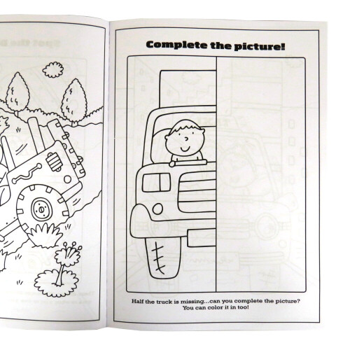 Childrens Colouring and Activity Book, Noisy Wheels 2