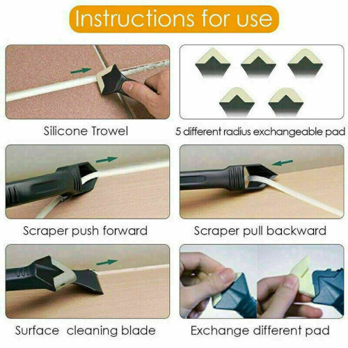 3 in 1 Silicone Scraper Sealant Remover Tool Set Kit kit verwijderen 2