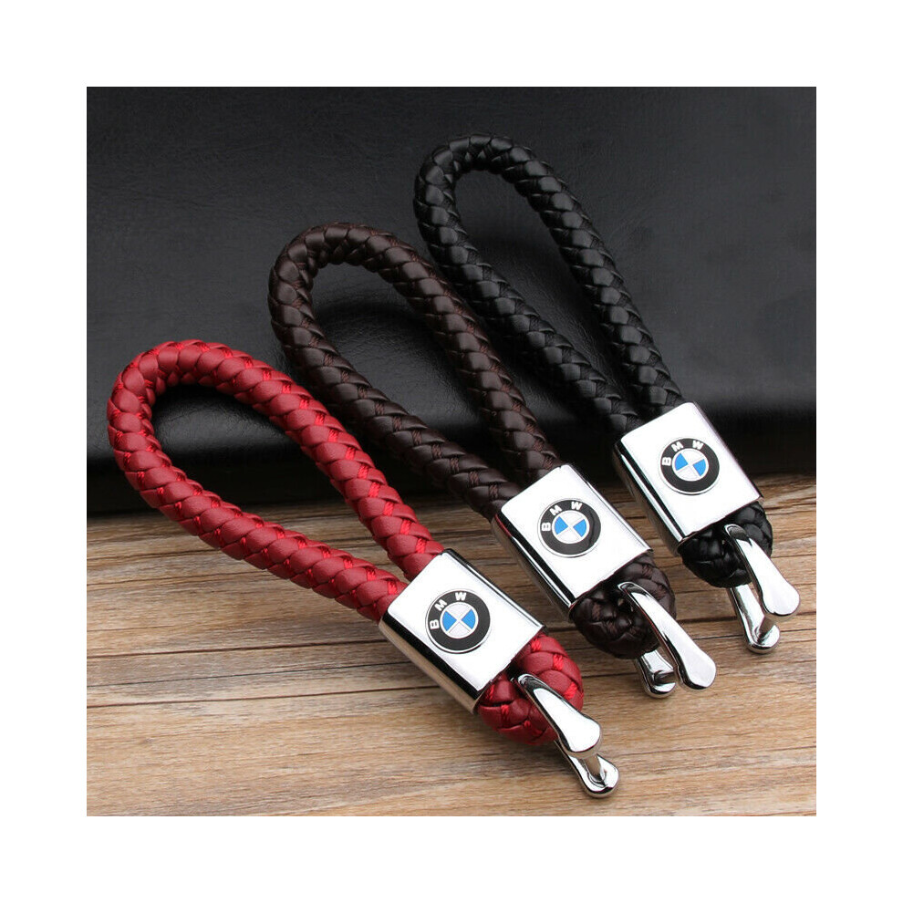 3 Pcs BMW M Power Car Key Leather Keyring Car Logo Car Key Chain