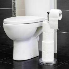 FREE STAND 4 TOILET ROLL PAPER TISSUE HOLDER DISPENSER CHROME BATHROOM STORAGE