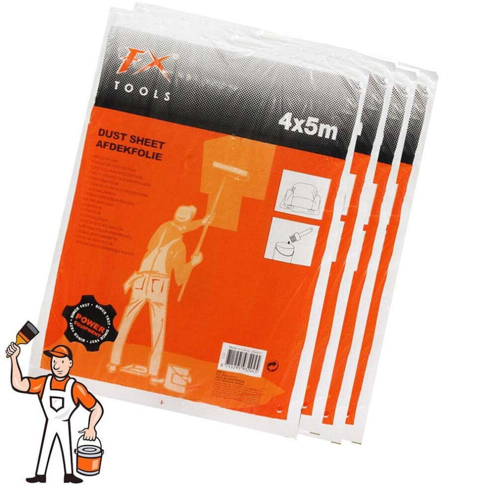 (6) 4x5 Meter Waterproof Paint Dust Furniture Cover