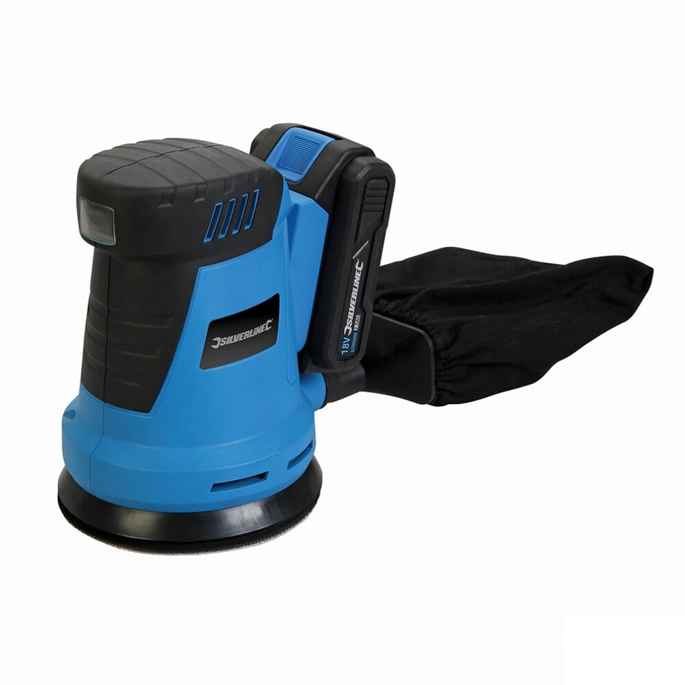 Silverline 953705 18V Random Orbit Sander 125Mm 2Ah Battery & Charger