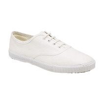 (5 UK) Dek Junior Unisex Gym Plimsoll Lace Canvas Shoes White