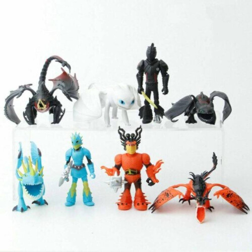 8pcs Πώς να εκπαιδεύσετε τον δράκο σας Toothless Light Fury Stormfly Action Figures Toy