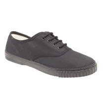 (13 Child UK) Dek Junior Unisex Gym Plimsoll Lace Canvas Shoes Black
