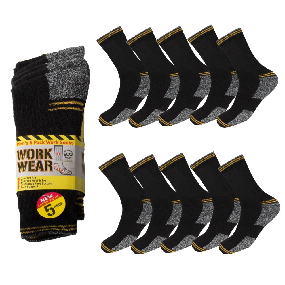 5 Paires de chaussettes de travail pour hommes, chaussettes épaisses et rembourrées pour bottes 6-11