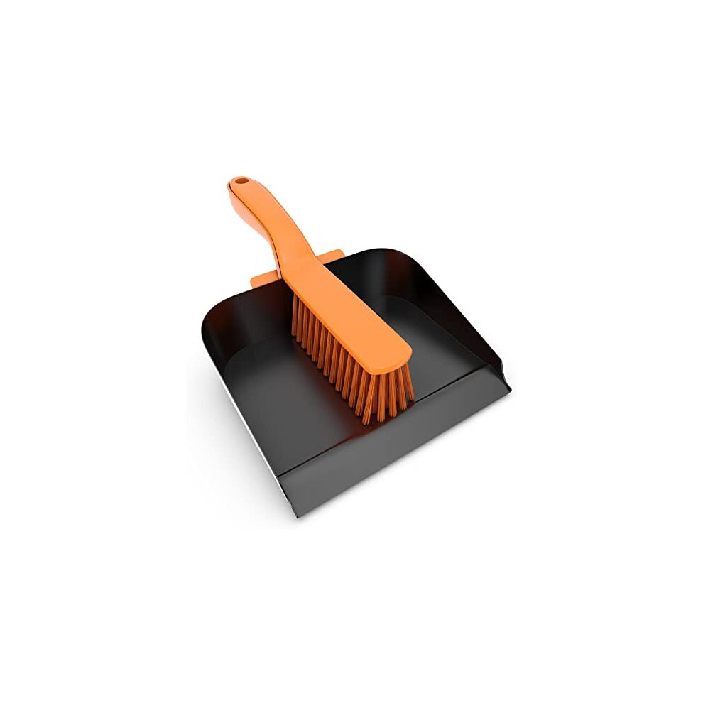 NEW HEAVY DUTY METAL DUSTPAN AND BRUSH STEEL DUST PAN AND STIFF PVC BRUSH