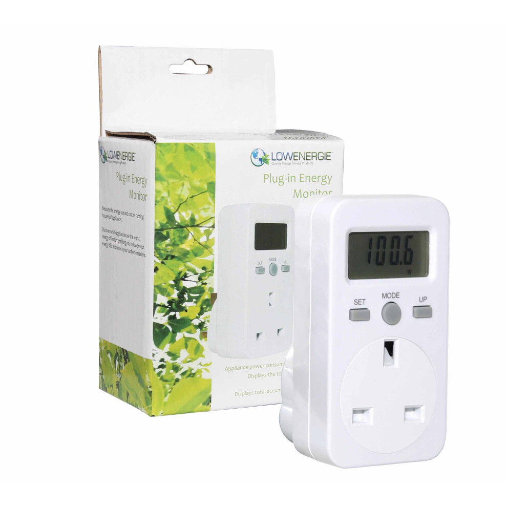 Lowenergie Plug in Energy Monitor Electricity  Usage Monitoring