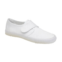 (4 UK) Dek Touch Fastening Junior Unisex Gym Plimsoll Canvas Shoes White