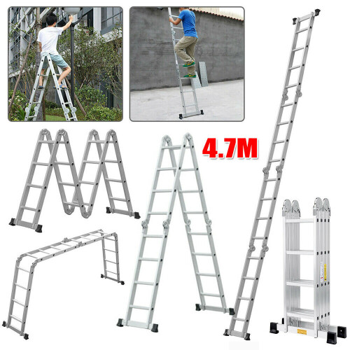 4.7M Aluminium Folding Ladder Step 14in1 Multi-Purpose Scaffold Ladder