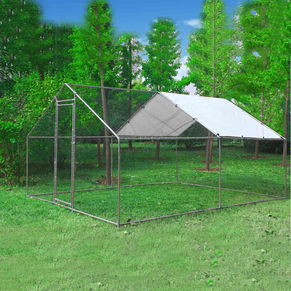 Foxhunter (3X4x2m) Chicken Run Cage Walk In Coop Poultry Hen Rabbit Kennel Hutch Metal
