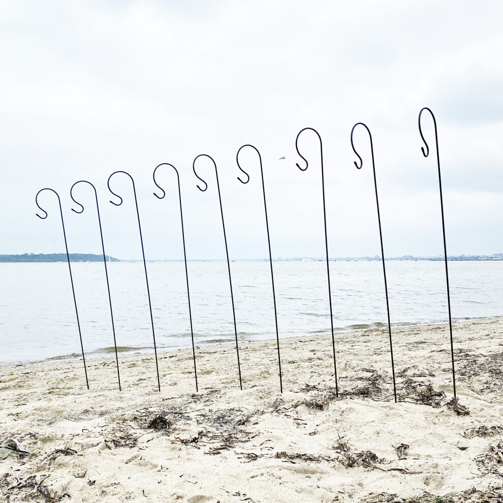 Selections 20 X Shepherds Crook Metal Garden Border Hooks (1.5M) Black