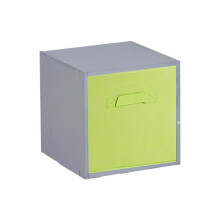 (1 Cube, Green) Grey Wooden Cubed Cupboard Units Shelves + Drawers