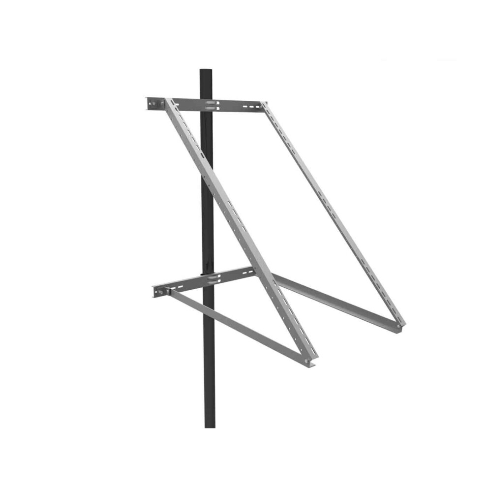 (Large or twin panel mount for 80mm pole) Solar PV Panel Pole mounting adjustable size lamp post side utility post mount