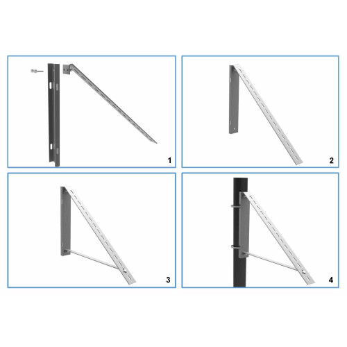 Lowenergie (Small single panel mount for 80mmm pole) Solar PV Panel Pole mounting adjustable size lamp post side utility post mount 2