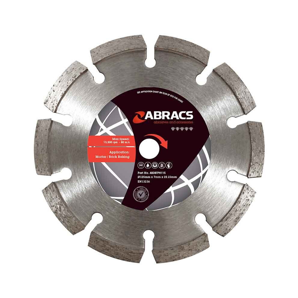 Abracs Expert 115Mm Mortar / Brick Raking Diamond Blade 5060145207929