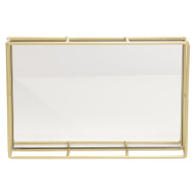 (Rectangle) Set of 2 Metal Gold Decorative Mirror Trays Vanity Perfume Decor Candle Holders