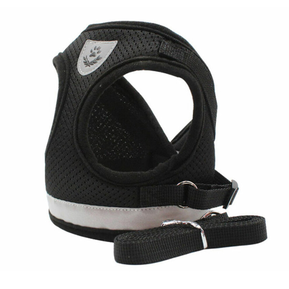 (Small, Black) Comfortable Pet Harness and Leash