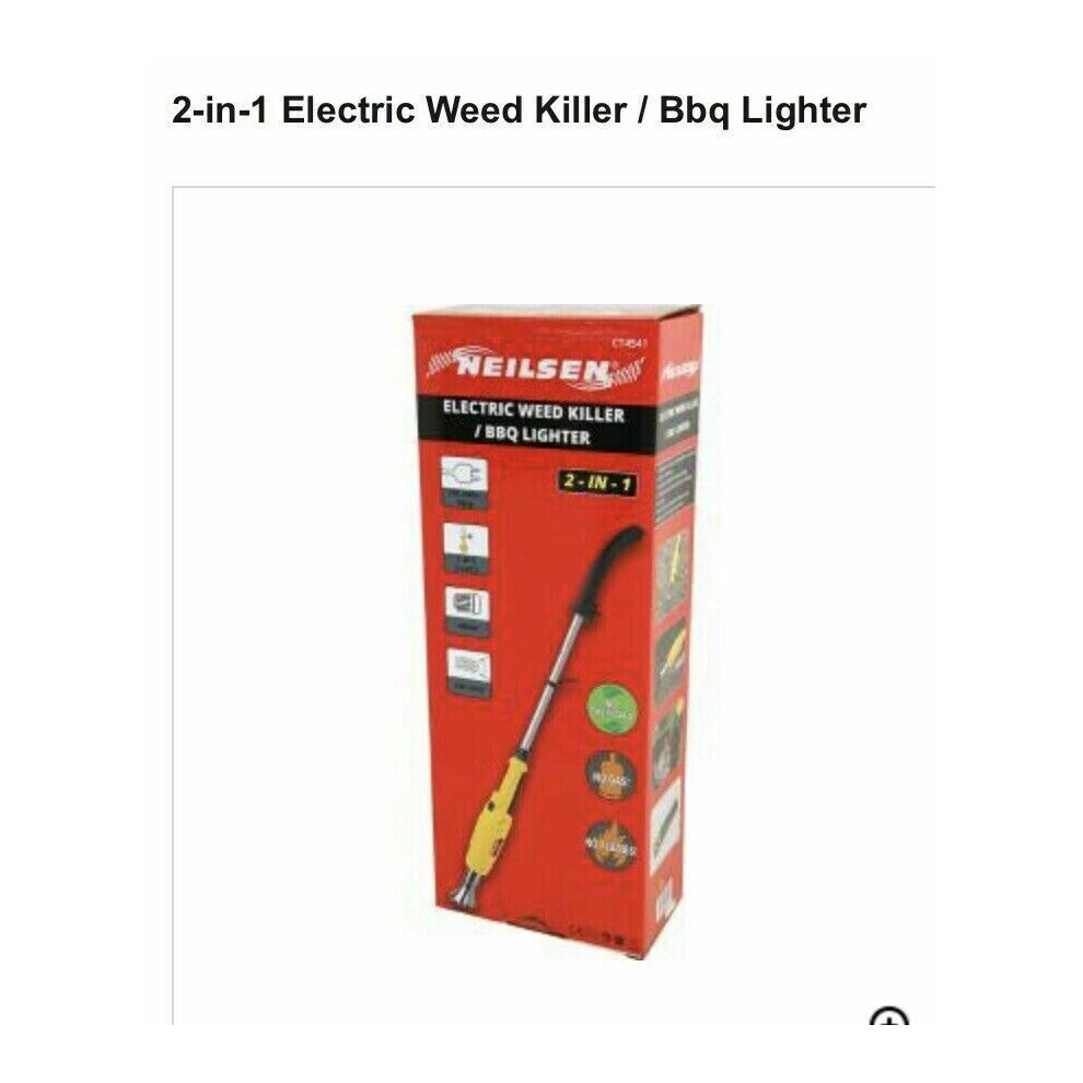 Neilsen Electric Weed Burner 2In1torch Garden Patio Lane Killer No Flame Light