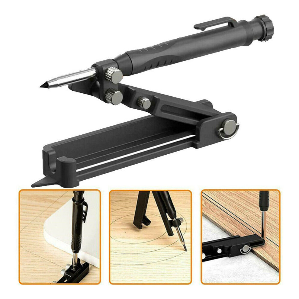Profile Scribing Tool Precise Ruler Woodworking Measuring Gauge Multi-function