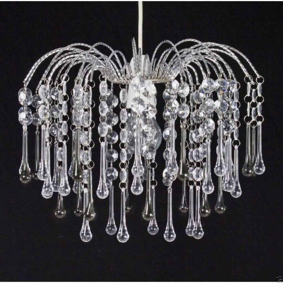 (TEARDROP) Modern Chandelier Ceiling Light Shades Acrylic Crystal Droplet Pendant Lampshade