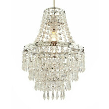(TERRI 5 TIRE BEADED SHADE) Modern Chandelier Ceiling Light Shades Acrylic Crystal Droplet Pendant Lampshade