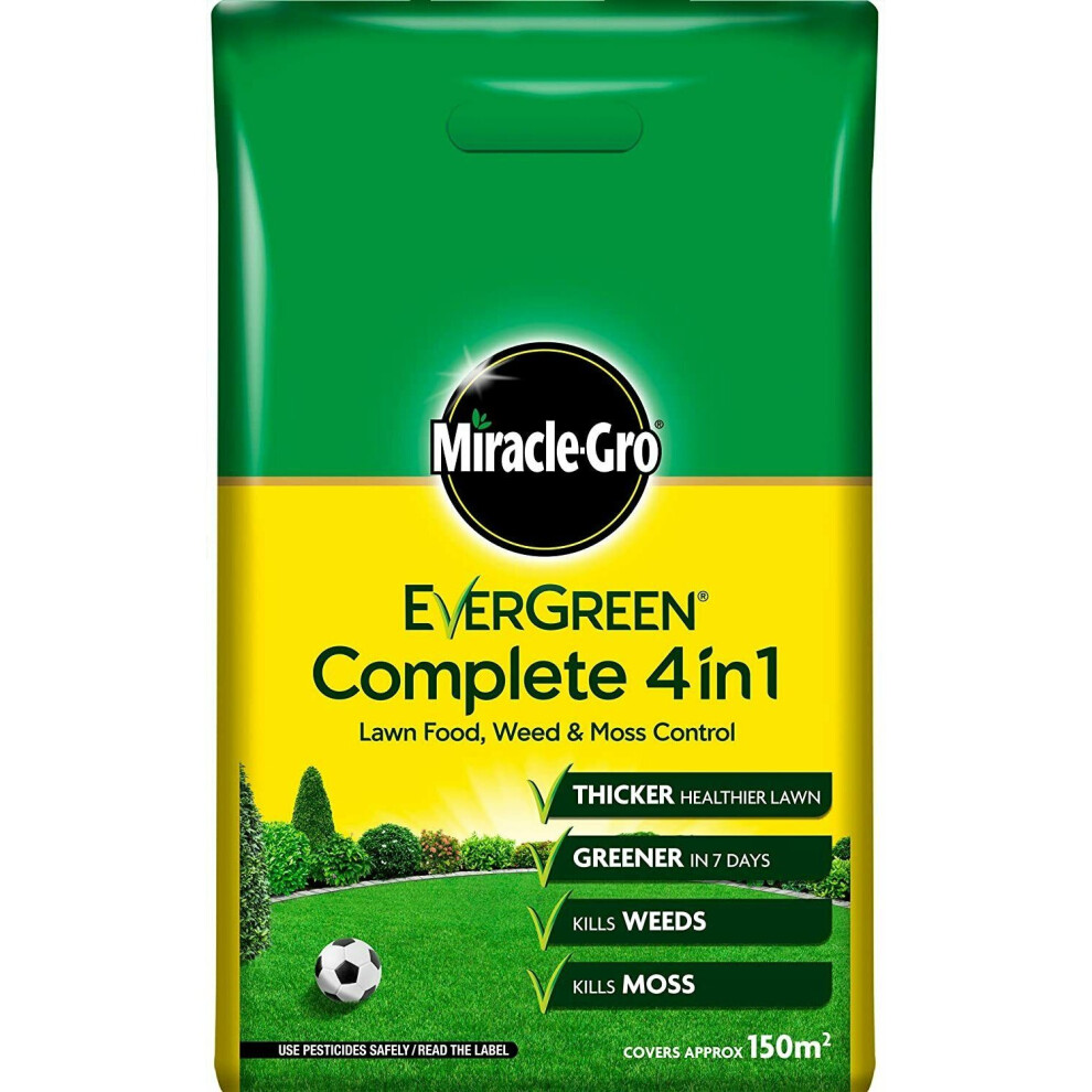 (Miracle- Gro 150m²) Evergreen Complete 4 in 1 Lawn Food Weed & Moss