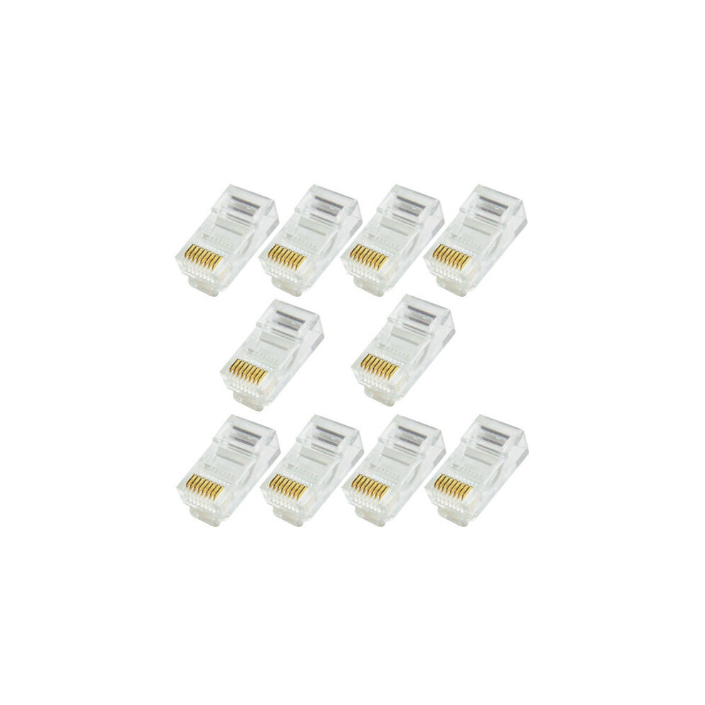 10x RJ45 CAT5e Cable Crimp Connectors Jack Plugs 8P8C Network Ethernet Data End