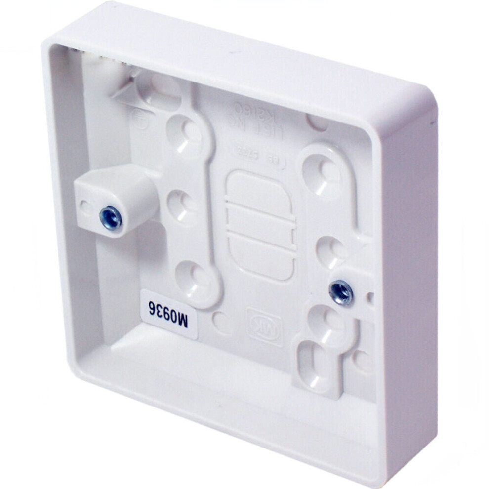 25mm Deep Single Plastic Surface Mounted Back Box 1 Gang Wall Pattress Outlet