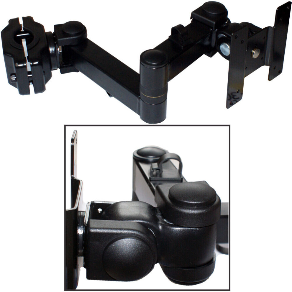 Loops 30 To 60Mm Dual Arm Pole Mount Tv Monitor Bracket Adjustable Dj Boom Gig Stand
