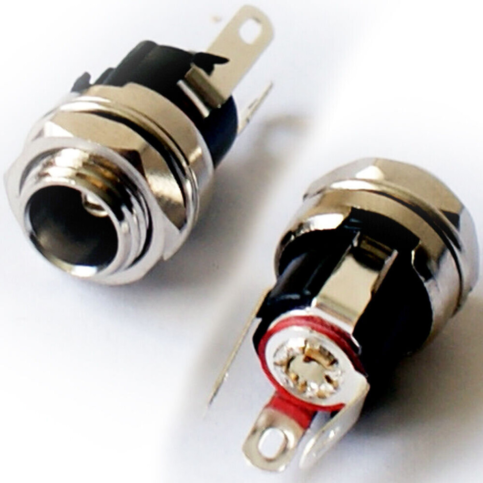 5.5Mm X 2.1Mm Dc Female Chassis Power Socket Panel Mount Connector Jack Cctv 5055538198717