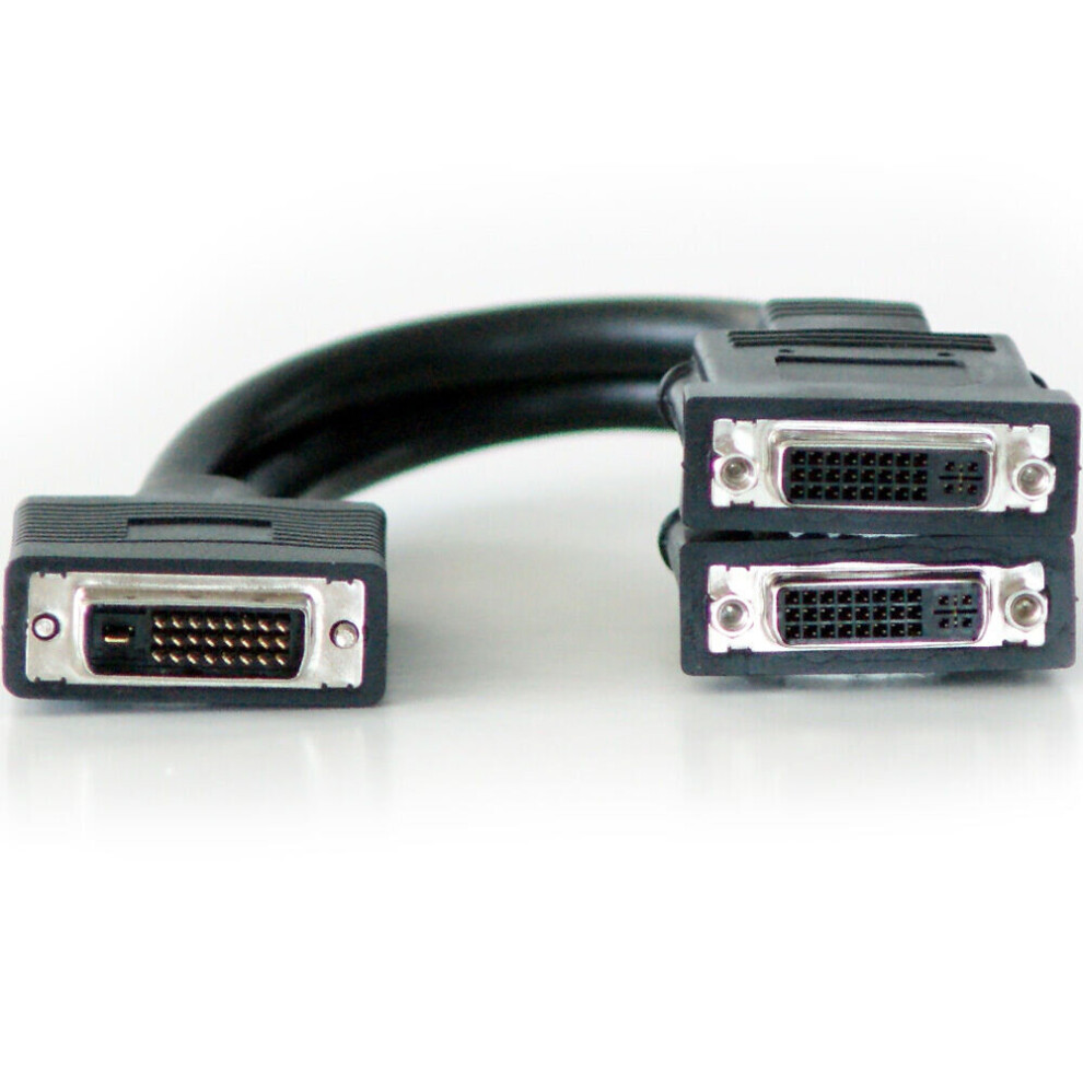 Dvi D Male To 2X Dvi I Female Y Splitter Cable Adapter 2 Port Way Video Monitor 5055538124266